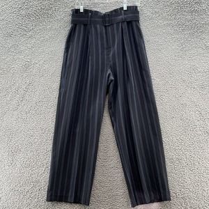 Vince Black and Gray Striped Wide Leg Pants